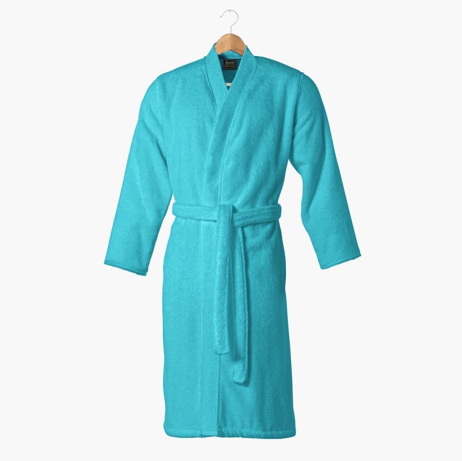 Sandy kimono 100% cotton bathrobe - turquoise