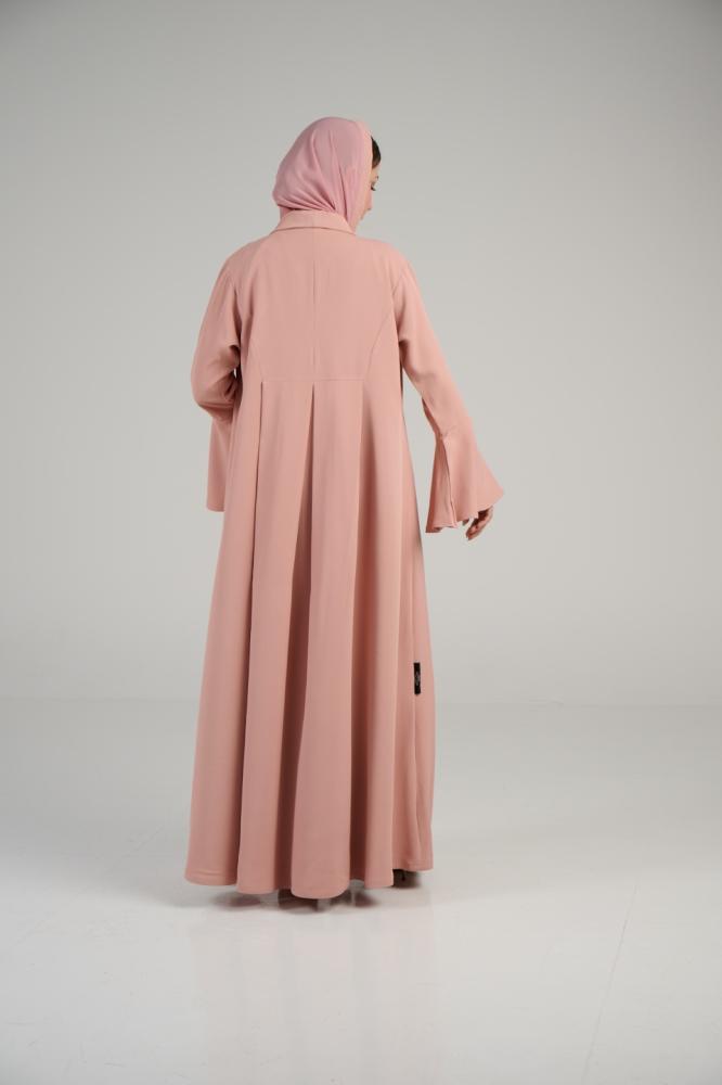 A22  عبايه كريب مبطنه مشمشي فاتح
