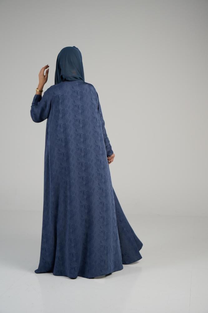 A24 عبايه كلوش نيلي كريب كوري