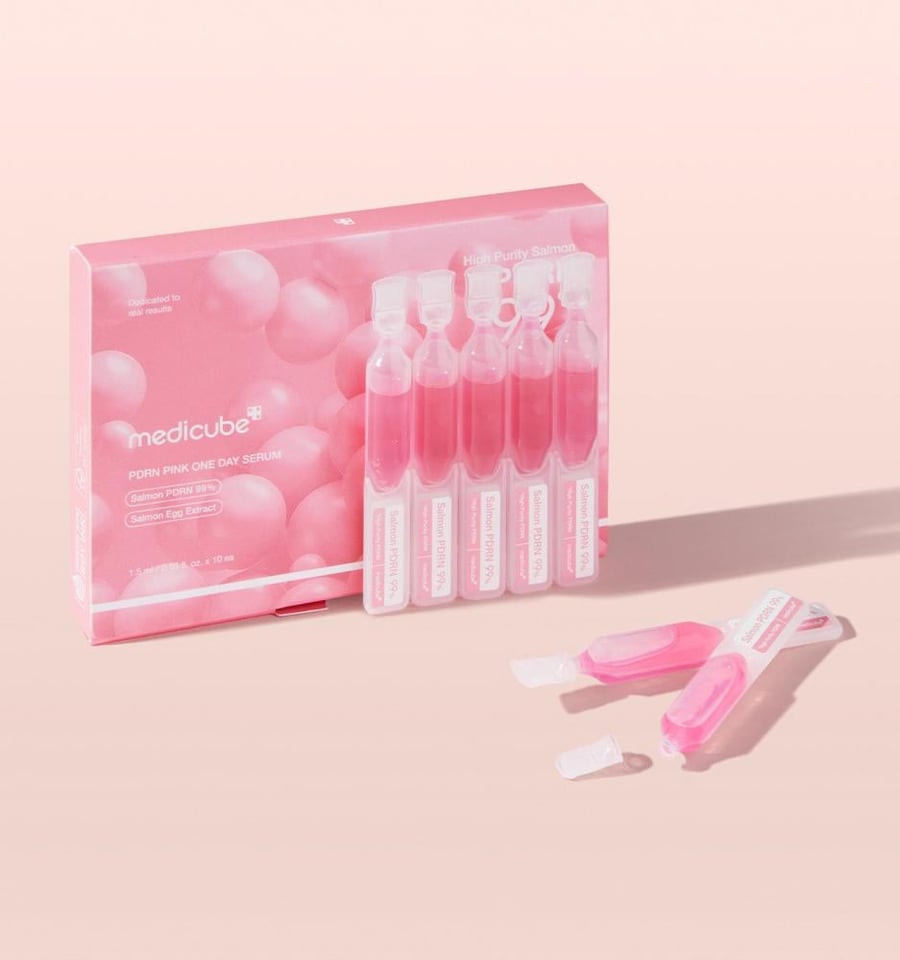 Medicube PDRN PINK ONE DAY SERUM ميدكيوب حمض السالمون النقي متعدد الاس