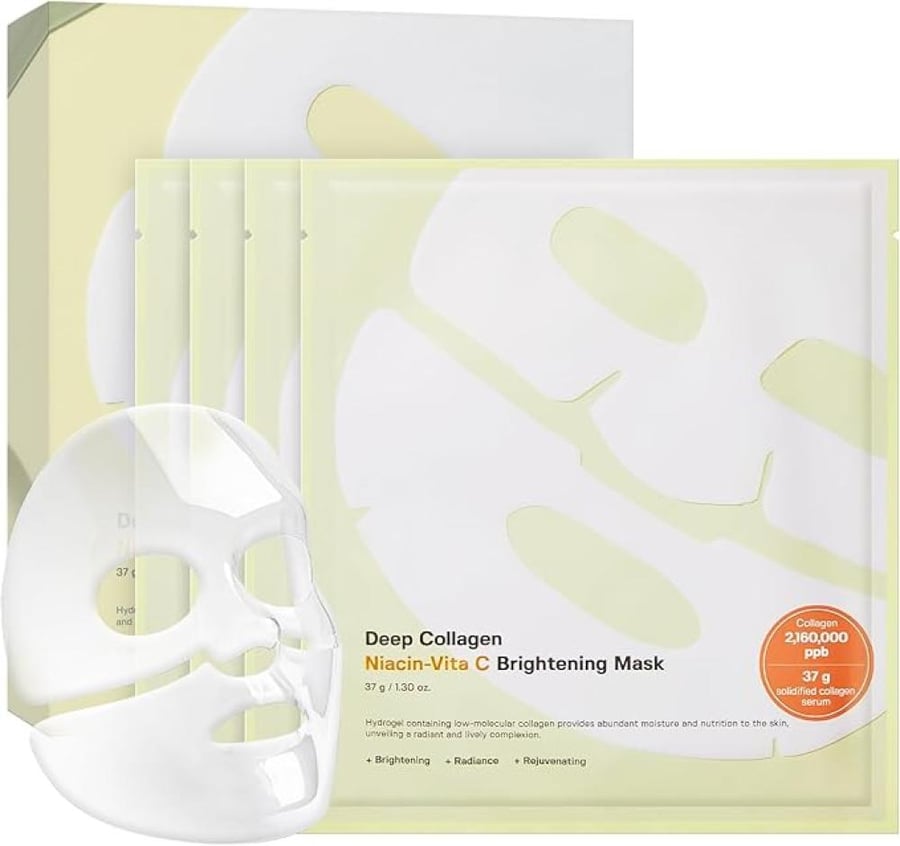 4 حبات SUNGBOON EDITOR  Deep Collagen Mask Set Niacin Vita C Brightening