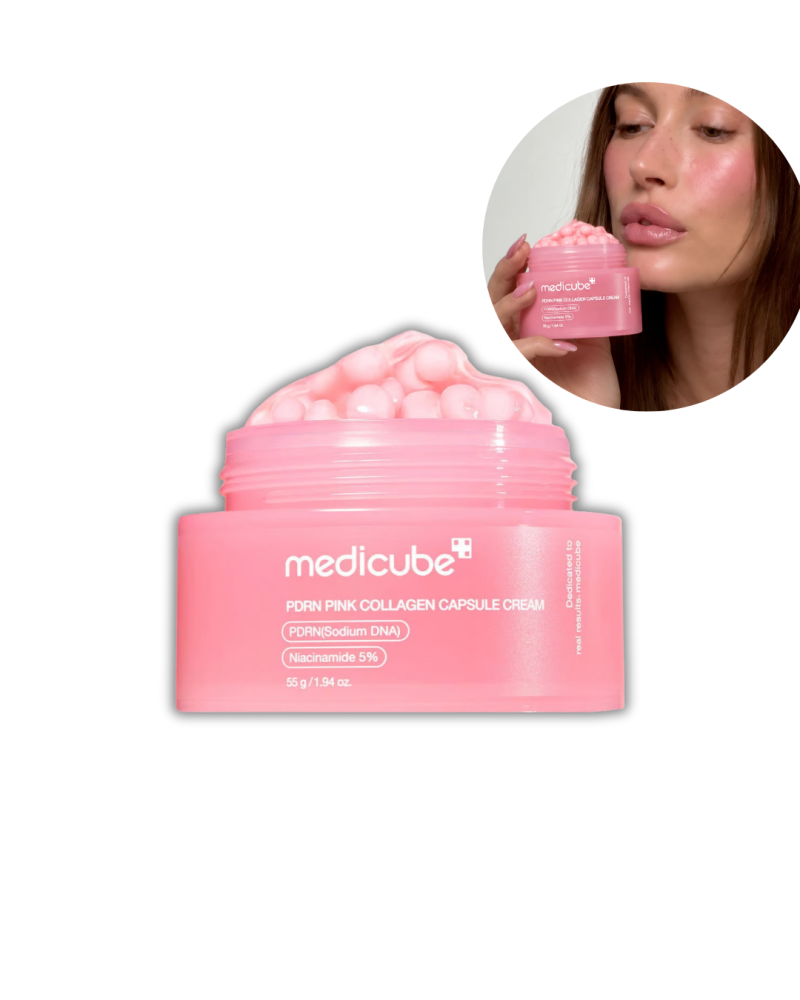 مرطب ميدكيوب كبسولات التفتيح و النضاره الورديه edicube PDRN PINK COLLAGEN CAPSULE CREAM 55gm