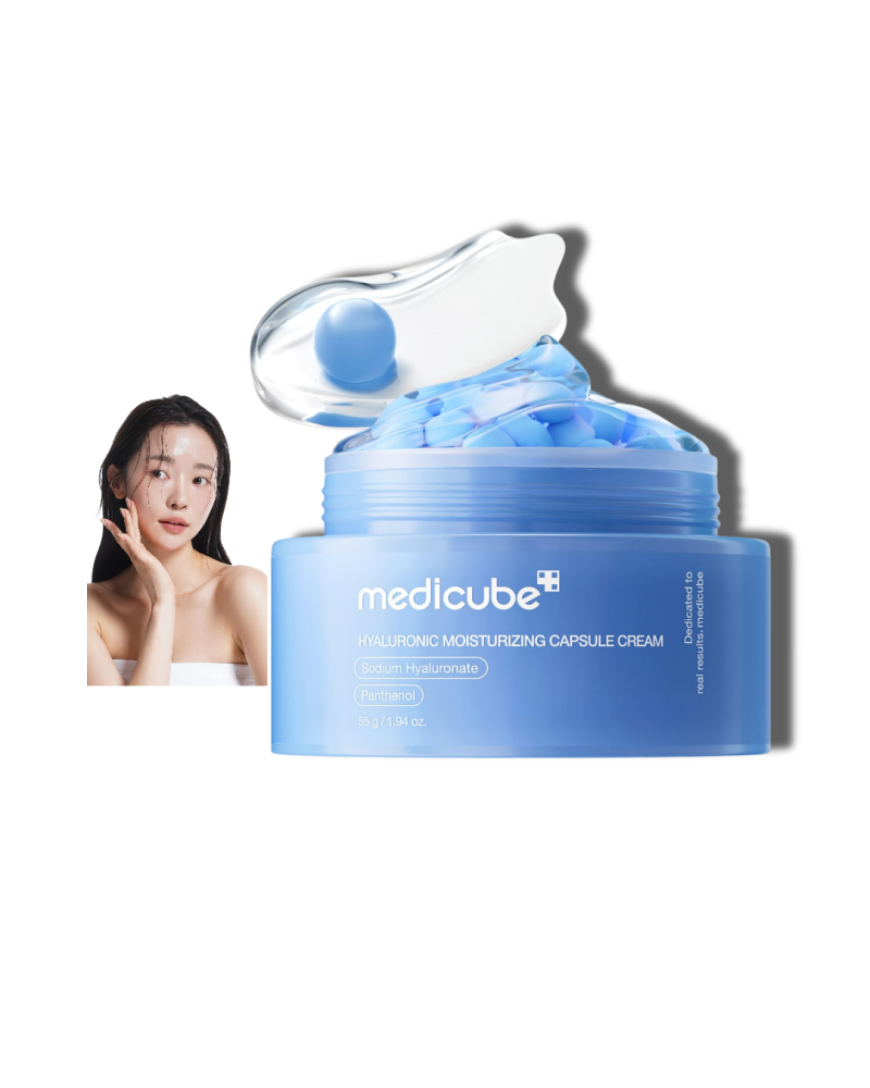 Medicube HYALURONIC MOISTURIZING CAPSULE CREAM 50g مرطب ميدكيوب اﻷزرق للترطيب العميق
