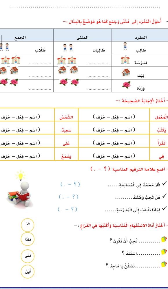 المذكرة المساندة لمهارات لغتي ثالث  الجزء الأول  من المقرر  1448 هـ