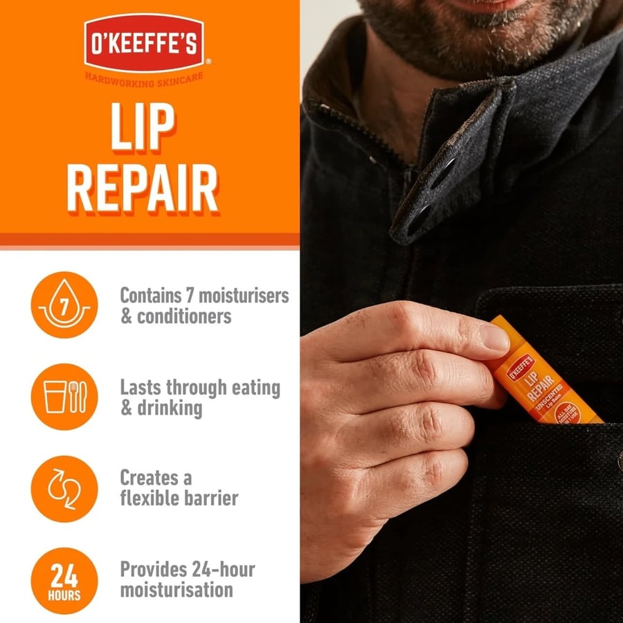 O'KEFFE'S LIP REPAIR UNSCENTED LIP BALM 4.2G
