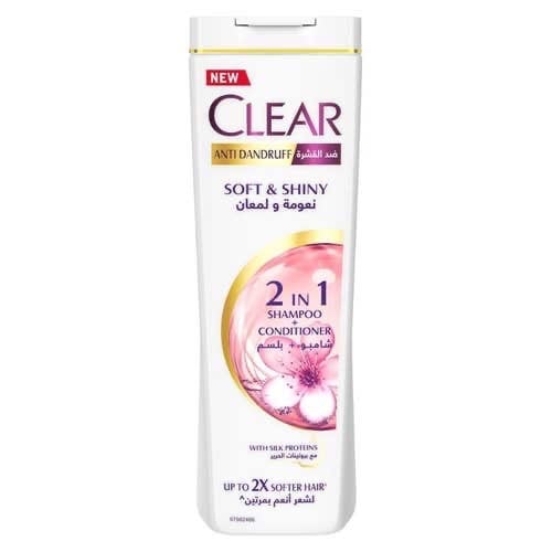 CLEAR WOMEN 2X1 SOFT & SHINY SH 400ML