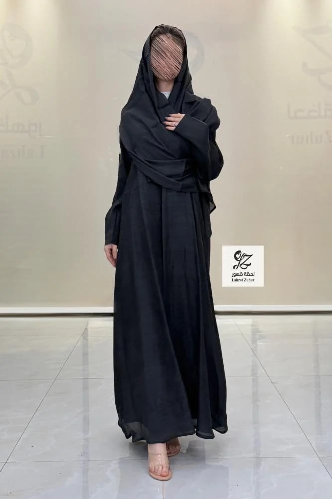 عبايه شهد كلوش بقماش لنن طبيعي