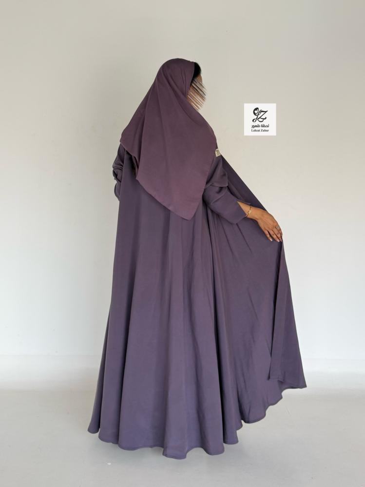 عبايه دبل كلوش حرير ياباني موف