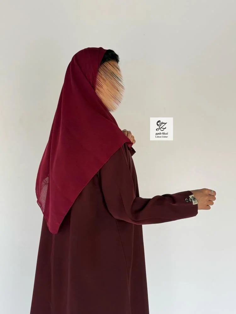 بليزر لمياء بقماش إندونسي صيفي بتدخيل كرستال لون عنابيي