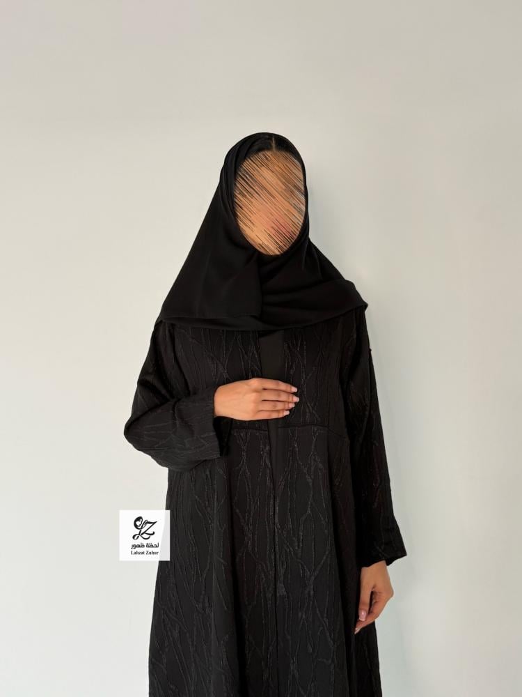 عبايه ناعمه بقماش شكيرا خفيف مشجر بقصه A