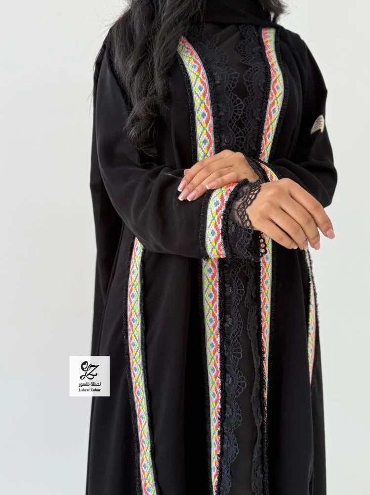 عبايه شوق بقماش اندنوسي كلوش بتدخيل كلفه سدو