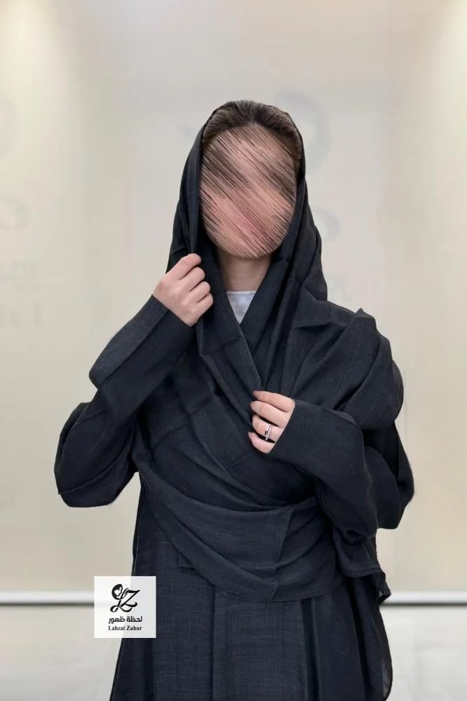 عبايه شهد كلوش بقماش لنن طبيعي