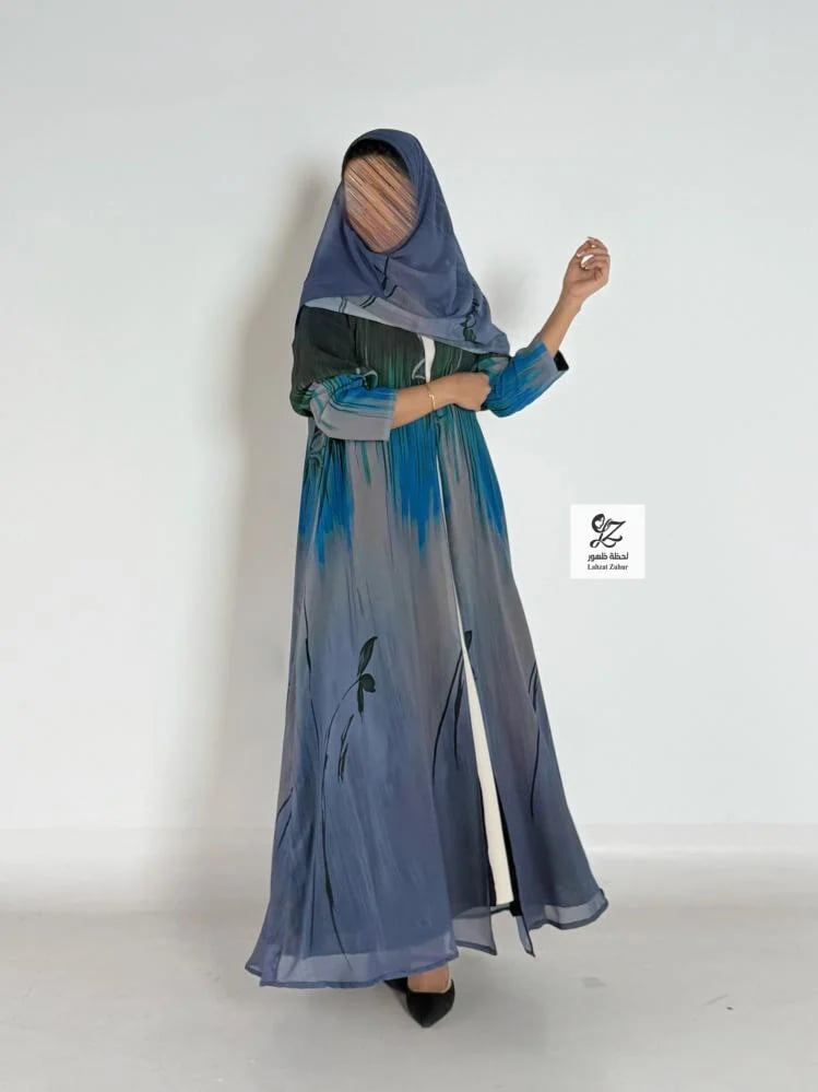 عبايه شيفون الصيف بقماش شيفون طباعه كلوش