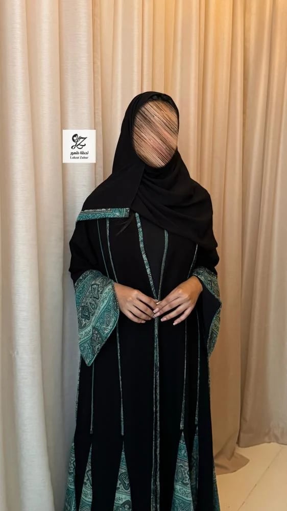 عبايه نوير بقماش اندونسي بتدخيل كشميري فخم كلوش