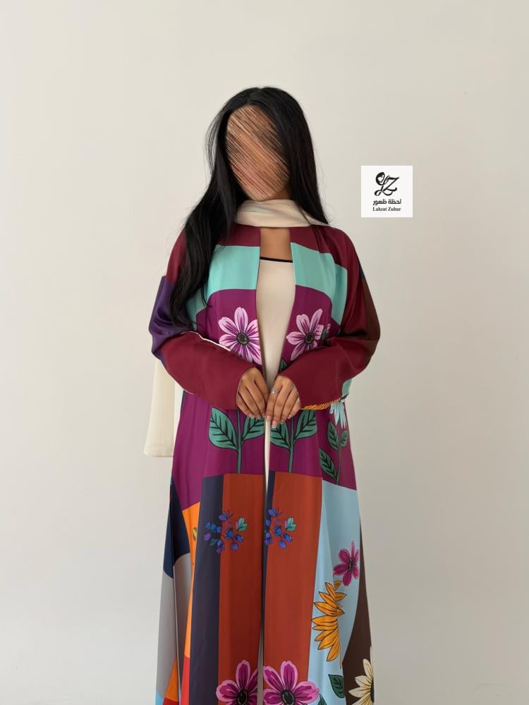 عبايه في كلوش طباعه كامل مع طرحه طباعه