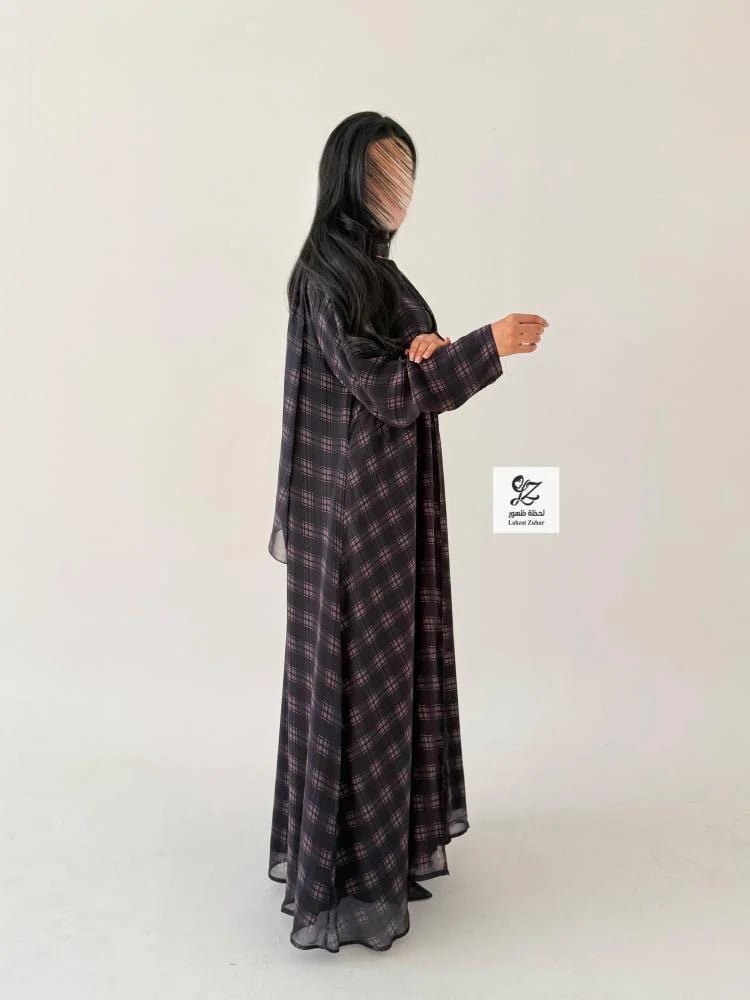 عبايه علياء شيفون مشجر طباعه كاروهات الهبه