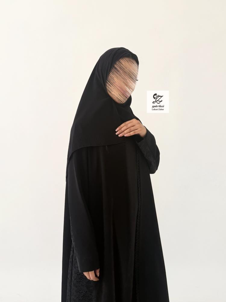 عبايه روابي بقماش اندنوسي اصلي بتدخيل دانتيل فخمعبايه روابي بقماش اندنوسي اصلي بتدخيل دانتيل فخم