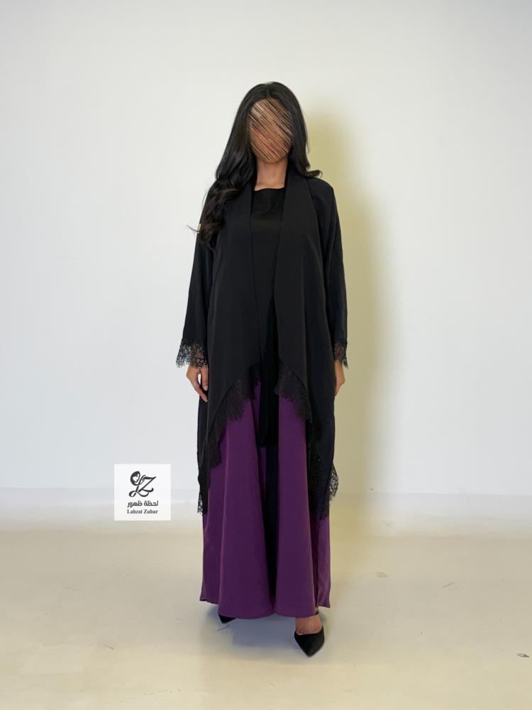 عبايه امينه بتدخيل دانتيل موف