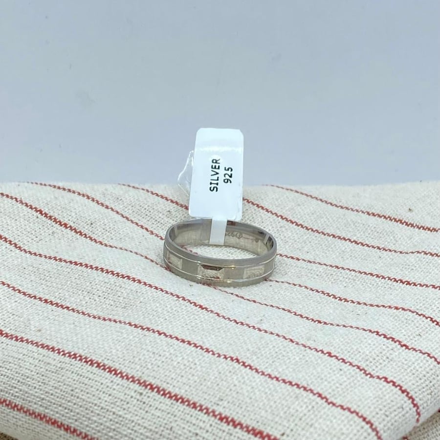 Men's silver ring 925 karat size 9