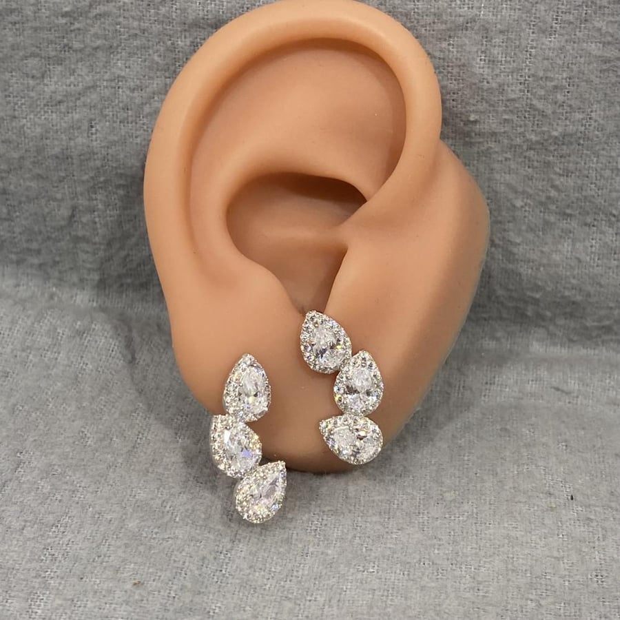 Silver hoop earrings, 925 karat