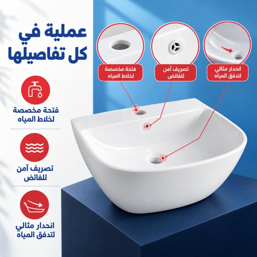 White wall-mounted sink