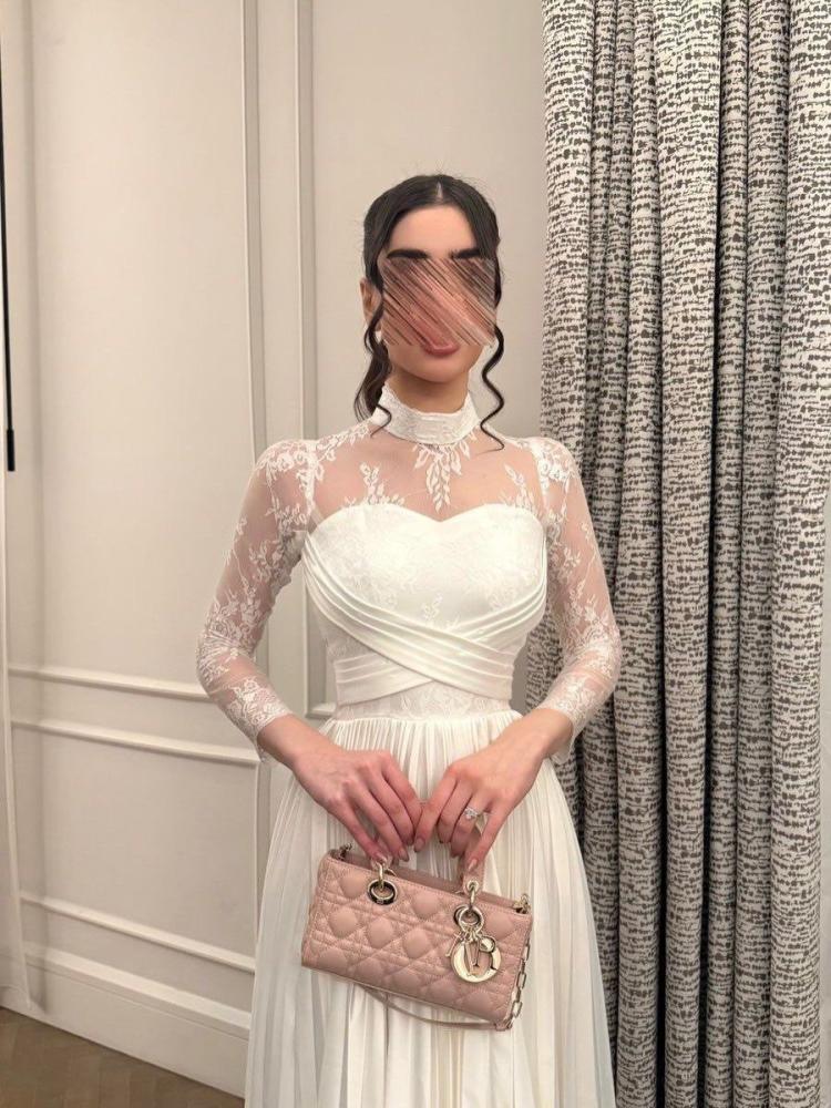 فستان سهرة ملكي اوف وايت R1