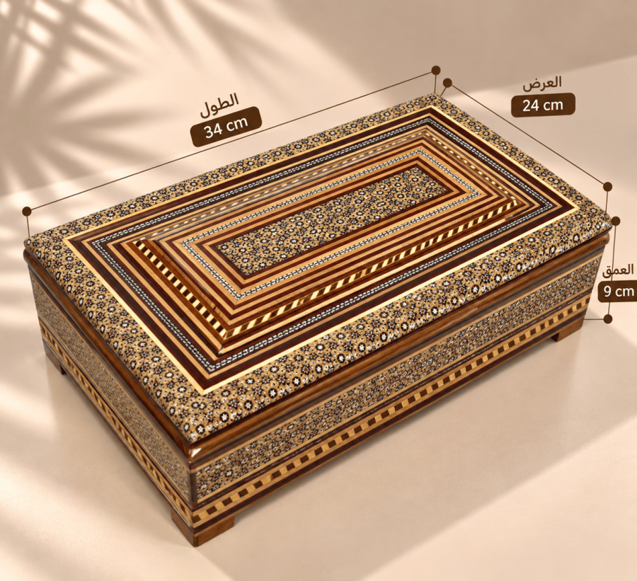 صندون إيراني ختم داخلية مخمل عنابي | حجم XL