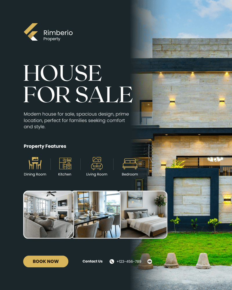 تصميم إعلان عقاري فاخر -  عرض خاص 30% خصم