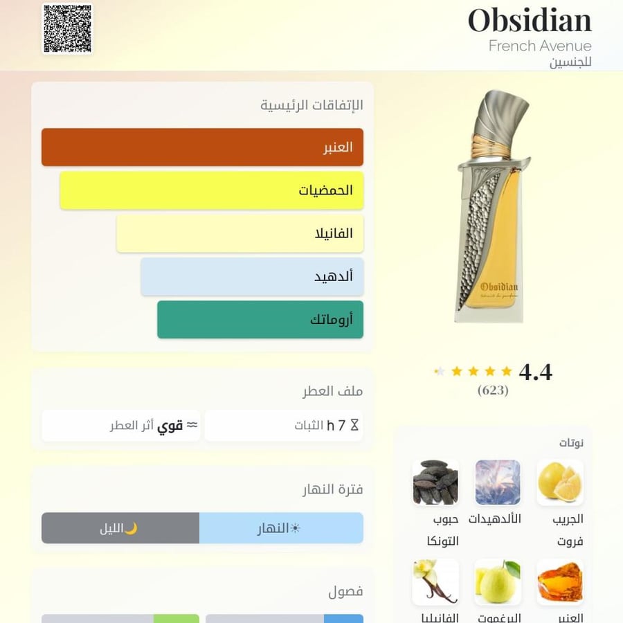 عطر فرنش افینیو اوبسیدیان اكستريت دي برفيوم 100 مل
