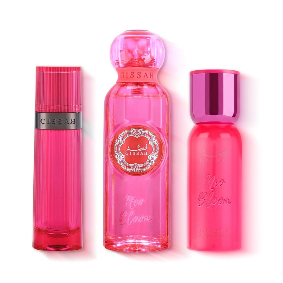 مجموعة قصة نيو بلوم الثلاثية عطر معطر شعر، وزيت للجسم للعناية المتكاملة