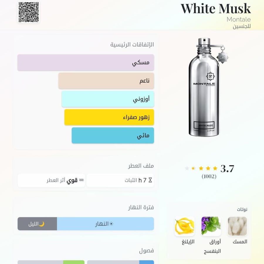 تستر مونتال وايت مسك او دو بارفيوم 100 مل