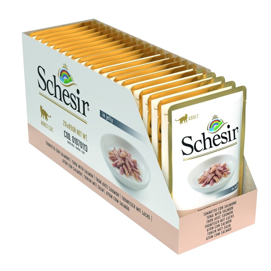 Chizer moist food for adult cats with tuna flavor with salmon in jelly 20×85g