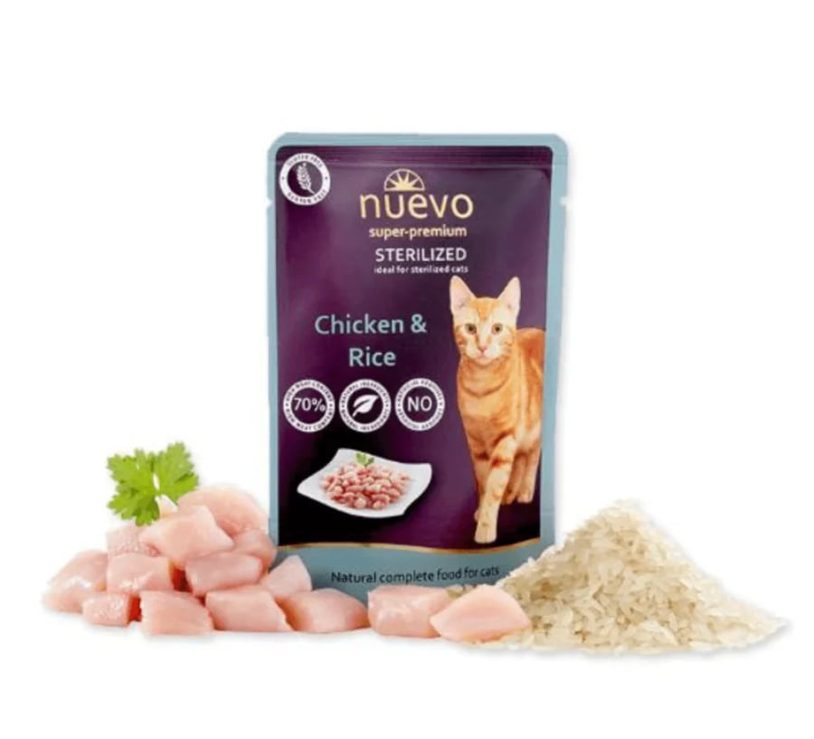 Nuevo moist food for sterilized cats with chicken and rice 85 g