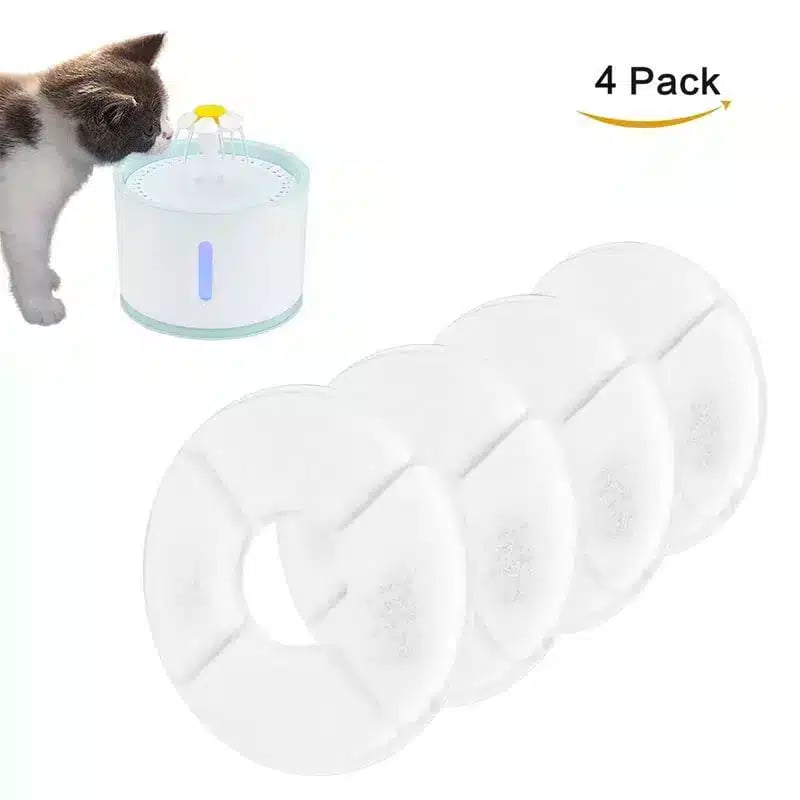 Electronic water drinking fountain for cats with filter and teeth care feature 2 liters