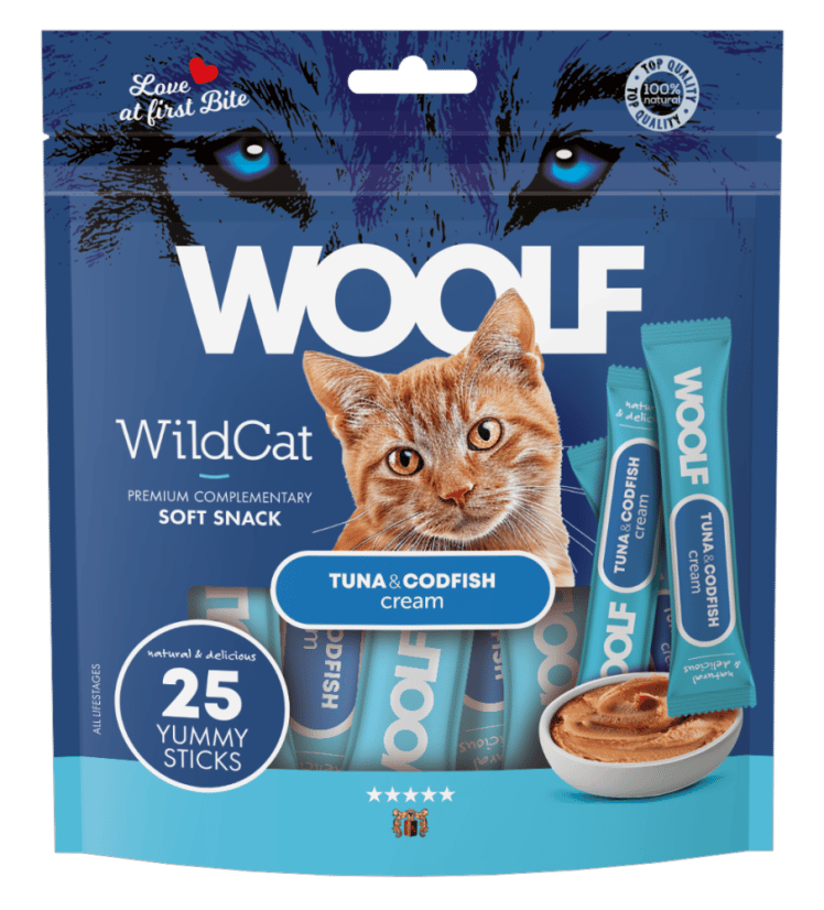 Wolf rewards for cats tuna and cod 25×14 g - creamy snack