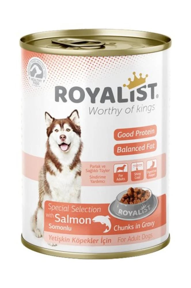 Royalist moist food for dogs salmon pieces with gravy 400g