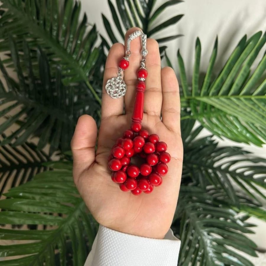 سبحة بكلايت لون خمري  - خراطيتن