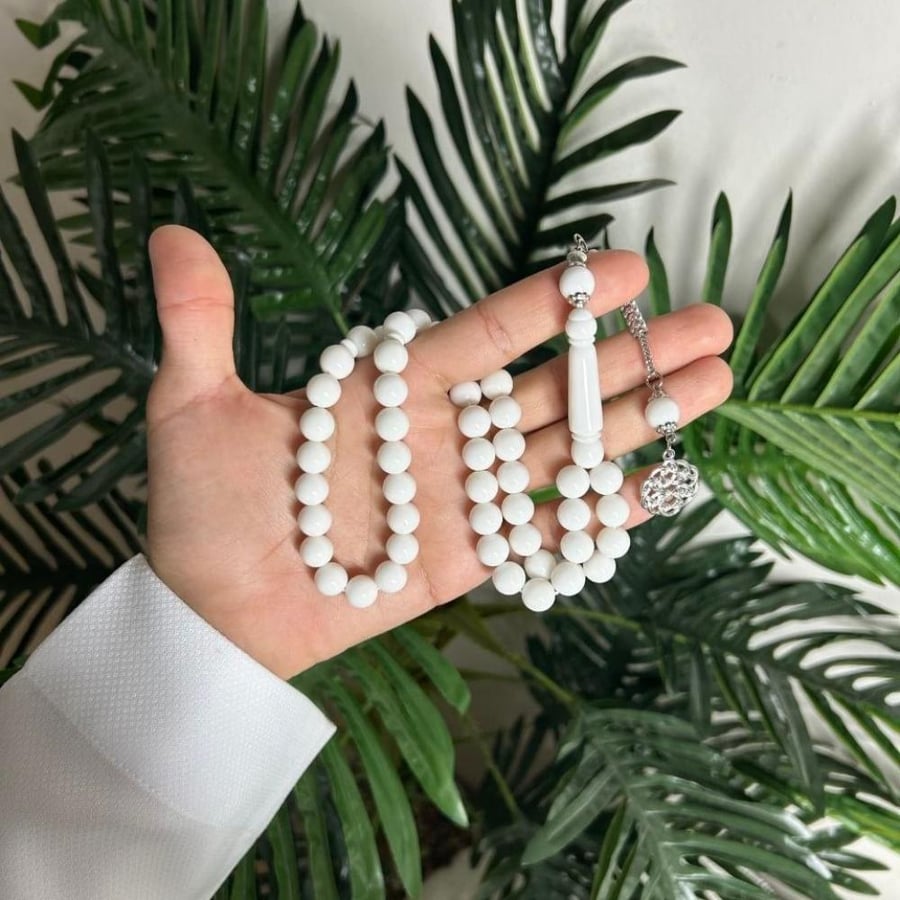 سبحه بكلايت لون ابيض - خراطتين