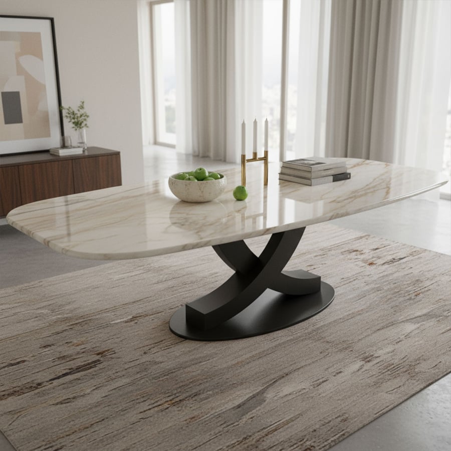 Ivory dining table 120x260