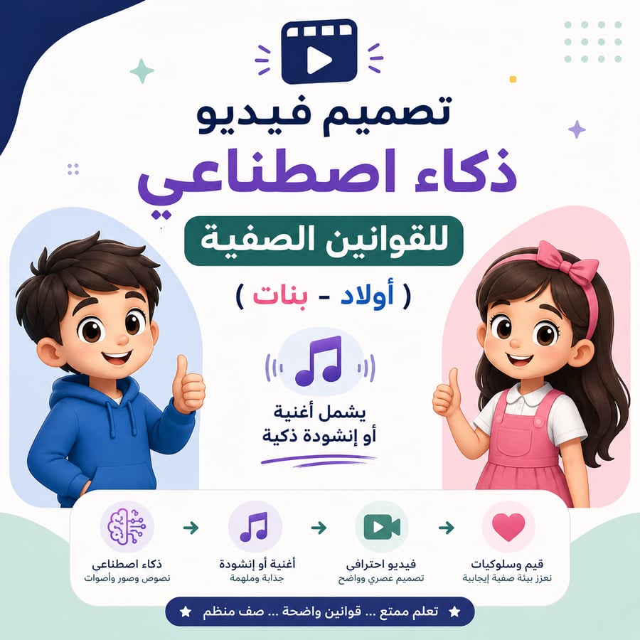 تصميم فيديو القوانين الصفية  لاي مرحلة (حسب الطلب)