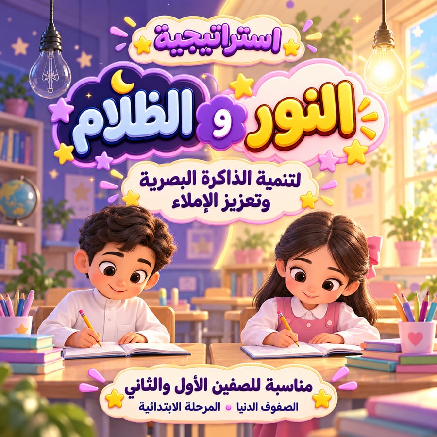 استراتيجية  النور  والظلام  لتنمية الذاكرة البصرية  في الإملاء