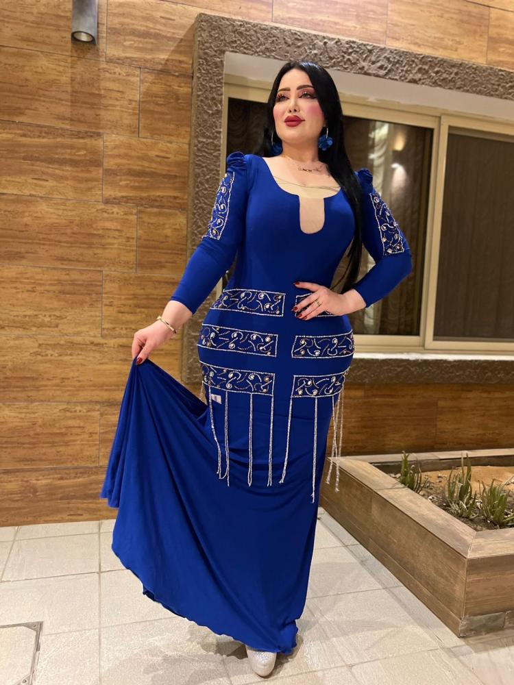 فستان ازرق كرستال