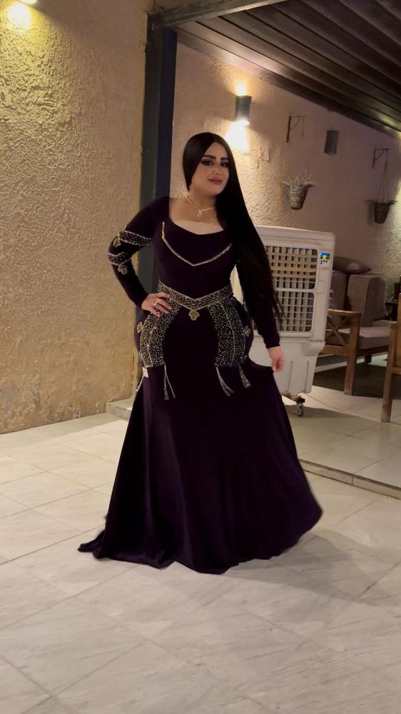 فستان بنفسجي بكرستال