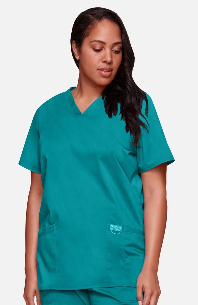 Womens V-Neck Solid Scrub Top - Cherokee