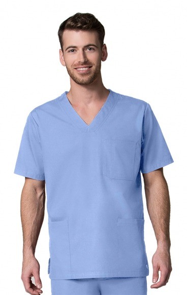 scrub Red Panda Mens 3-Pocket V-Neck Top by Maevn