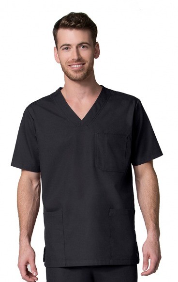 scrub Red Panda Mens 3-Pocket V-Neck Top by Maevn