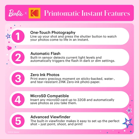 Barbie x Kodak Printomatic Full-Color Instant Print Digital Camera