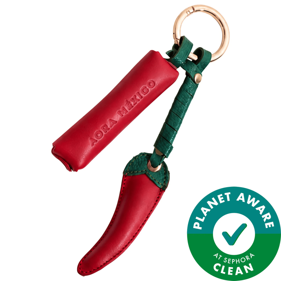 AORA México  Chili Bag Charm & Lip Serum On-the-Go Carrier - Handmade in Leather