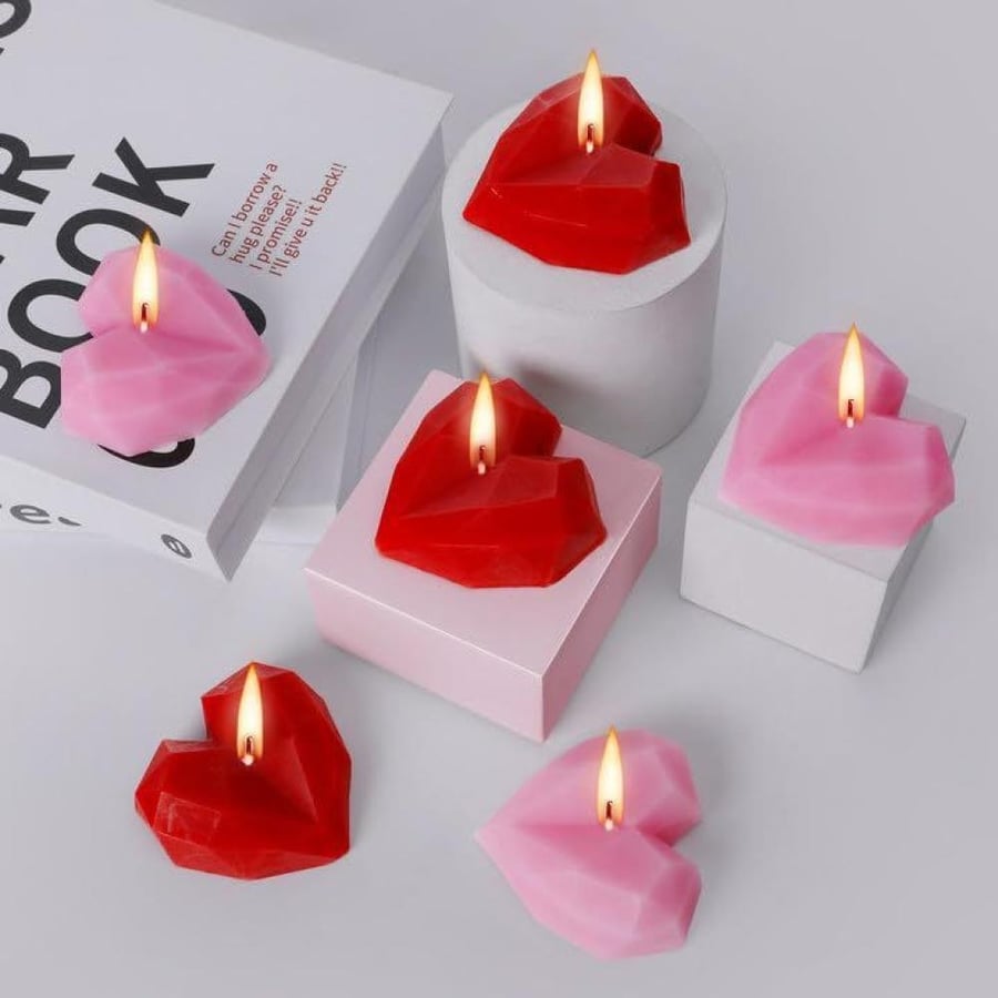 Candle in the shape of a heart