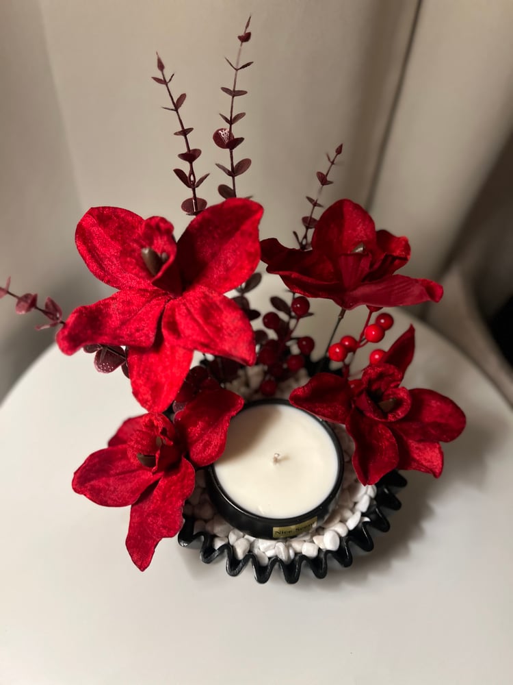 باقة ورد +شمع